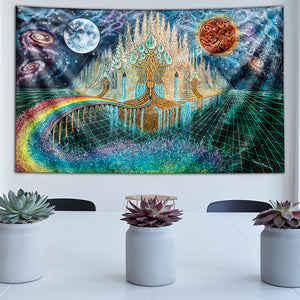 Bifrost and the Rainbow Bridge to Asgard Tapestry