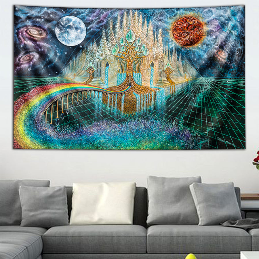 Bifrost and the Rainbow Bridge to Asgard Tapestry