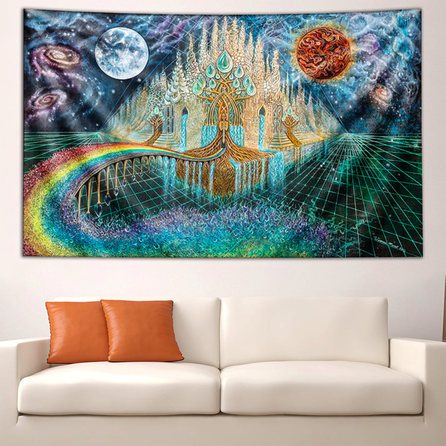 Bifrost and the Rainbow Bridge to Asgard Tapestry