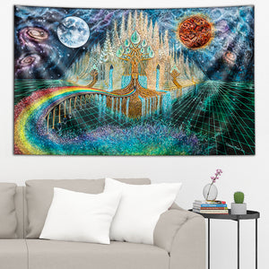 Bifrost and the Rainbow Bridge to Asgard Tapestry