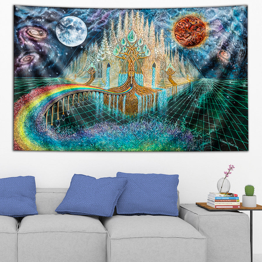 Bifrost and the Rainbow Bridge to Asgard Tapestry