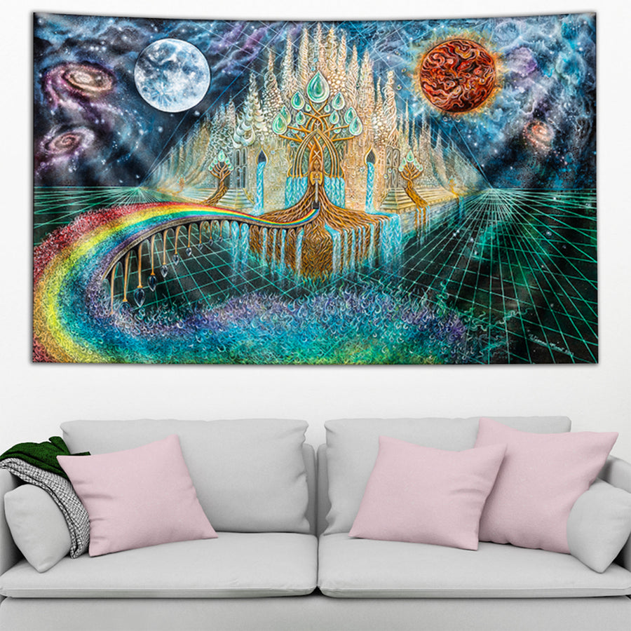 Bifrost and the Rainbow Bridge to Asgard Tapestry