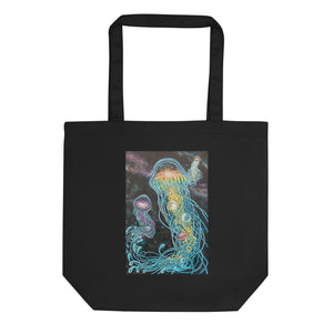 Galactic Jellyfish Small Organic Tote Bag