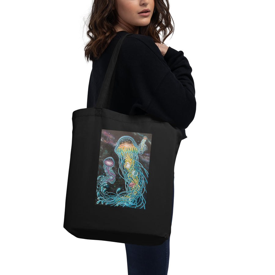 Galactic Jellyfish Small Organic Tote Bag